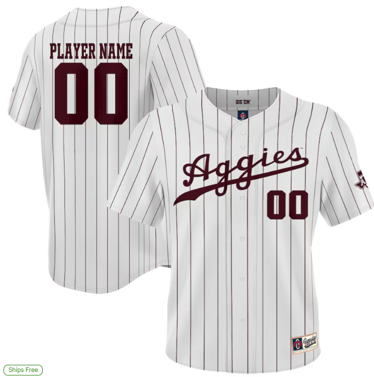 Texas A&M Baseball Jerseys With Players Name and Number