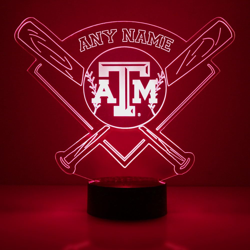 Texas Aggies Baseball Custom Night Light