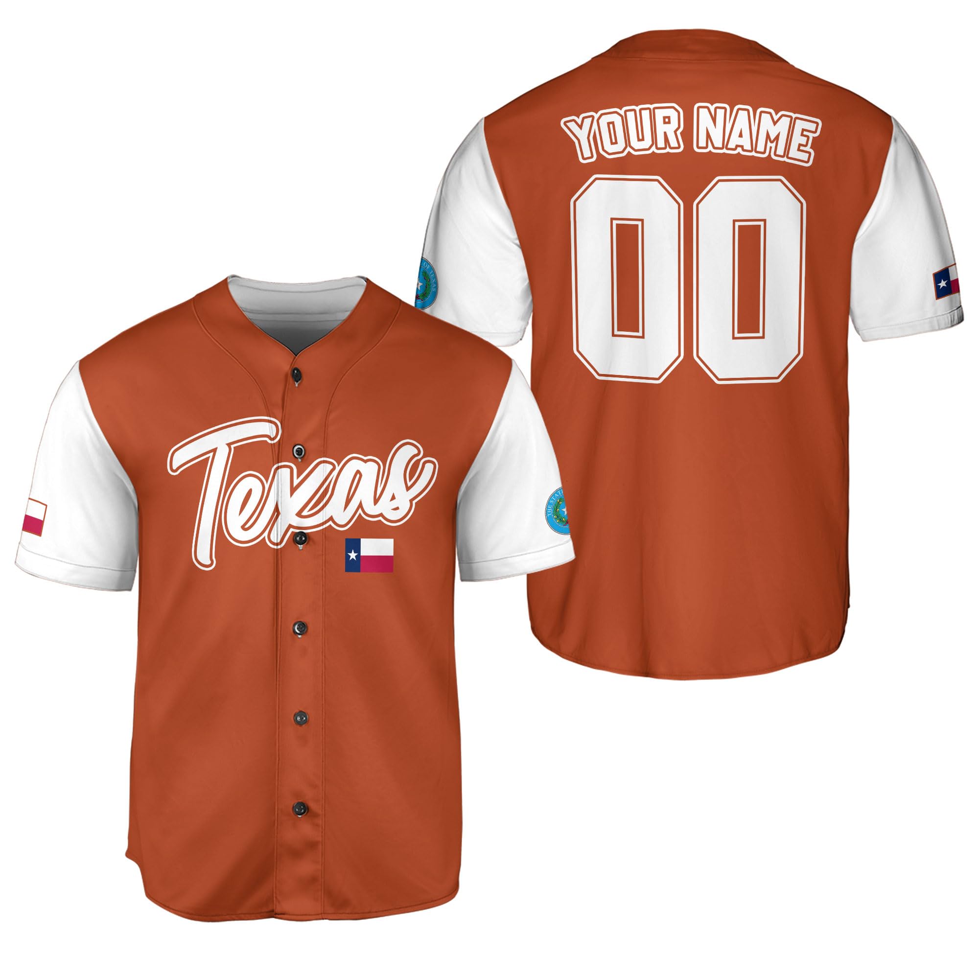 Texas Longhorns Custom Baseball Jersey