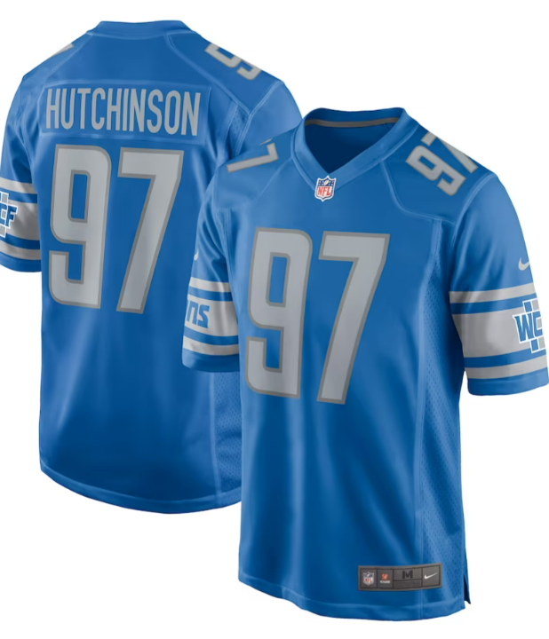 Aidan Hutchinson Youth Jersey Featuring Detroit Lions Number 97