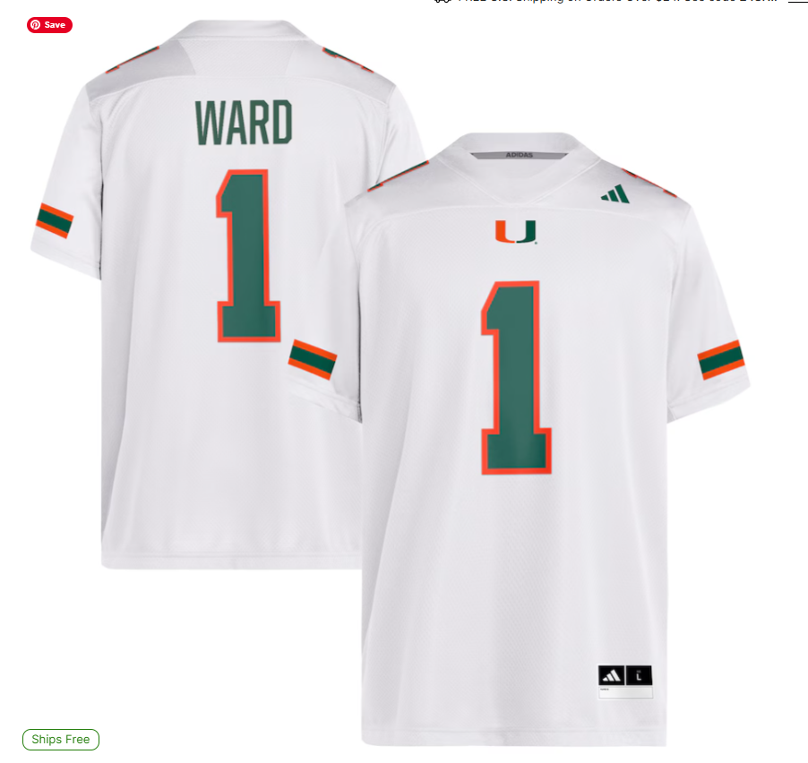 Cam Ward Miami Hurricanes Jersey