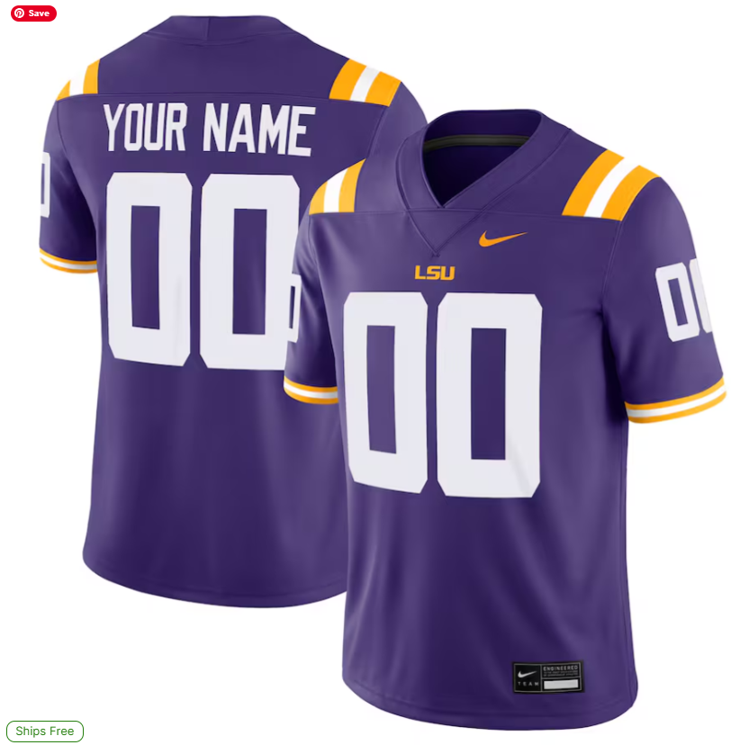 LSU Personalized Purple Jersey