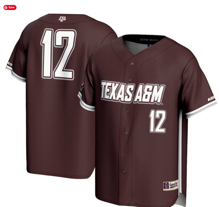 Texas A&M Maroon Baseball Jersey