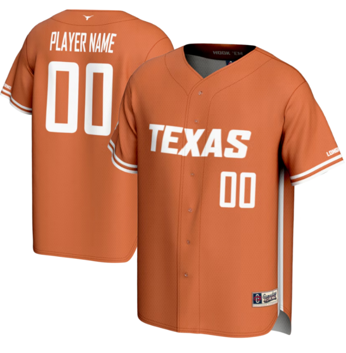 Texas Longhorns Player Name and Number Jersey