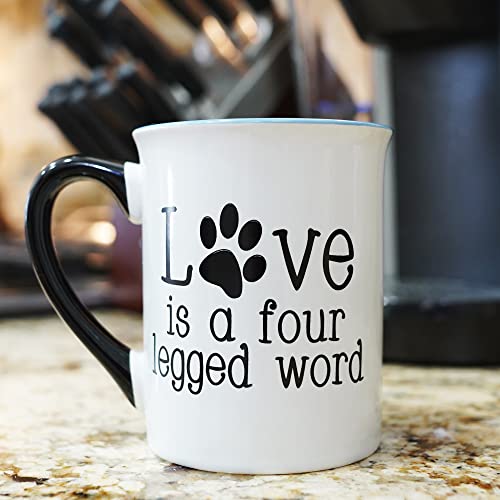 Love is a Four Legged Word Ceramic Dog Mug 16oz