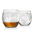 Whiskey Decanter Globe Set with 2 Etched Whiskey Glasses - for Liquor Scotch Bourbon Vodka, Gifts For Men - 850ml