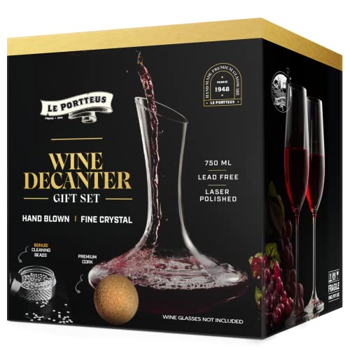 Le Portteus Wine Decanter With Stopper And Cleaning Beads