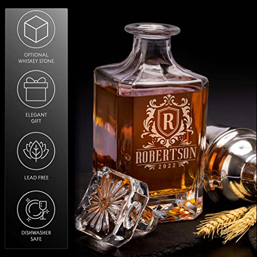 Personalized Whiskey Decanter Set With 5 Design Options