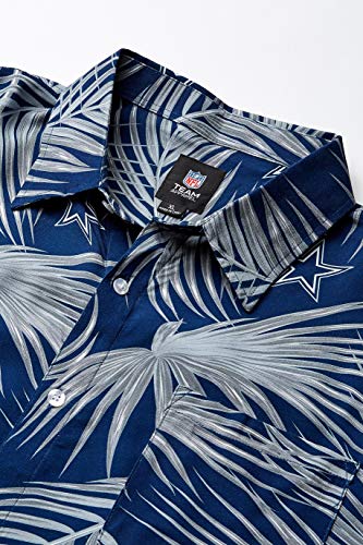 Dallas Cowboys Hawaiian Shirt Featuring Tropical Palm Leaves