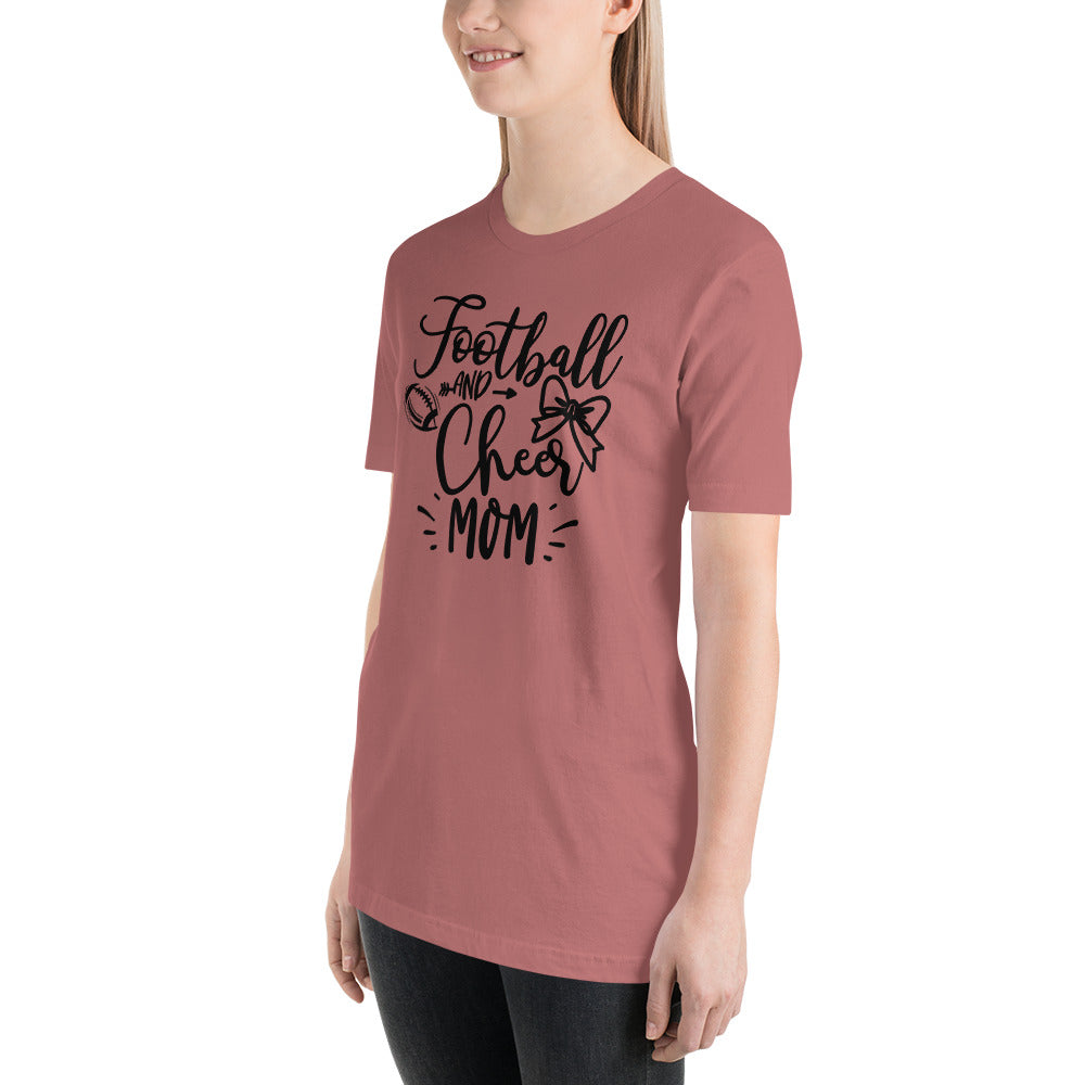 Football and Cheer Mom Short-Sleeve T-Shirt on Bella Canvas