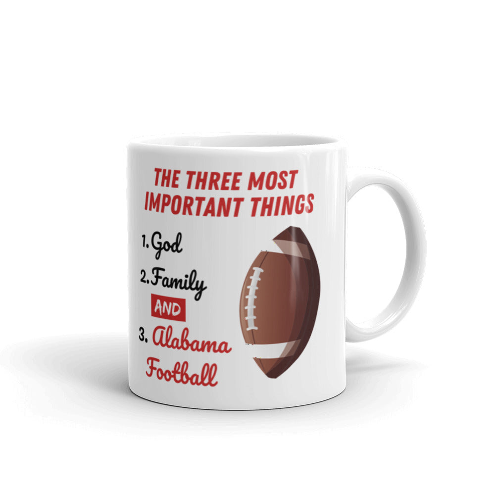 The 3 Most Important Things Mug - God, Family and Alabama Football